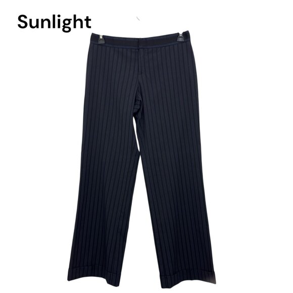 VINTAGE Nine West Cyndi Womens Black/Navy Striped Wide Legs Dress Pants SZ 6 - Picture 1 of 16